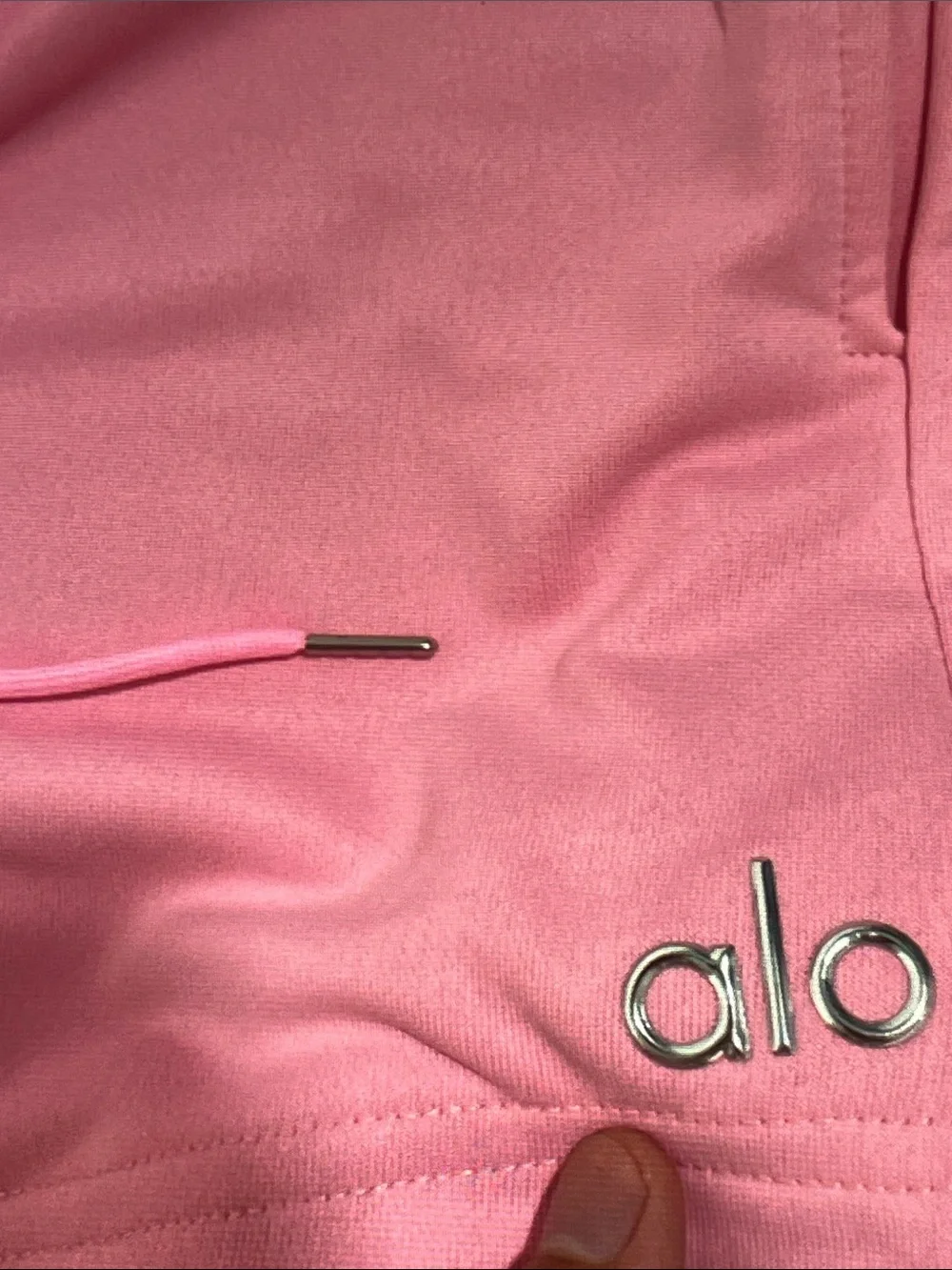 ALO Yoga Pink Cropped Sweatshirt & Drawstring Shorts Set Size M - Picture 10 of 11